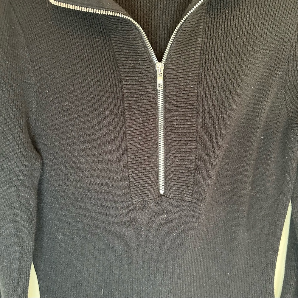 Abercrombie & Fitch Black knee-length zip up sweater dress with mock neck - Picture 6 of 14